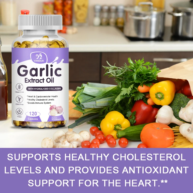 Buy 1 Get 1 Free! Pure Garlic Extract Oil Supplement, for Heart Health, Cholesterol & Blood Pressure, Immune System Booster - Image 3