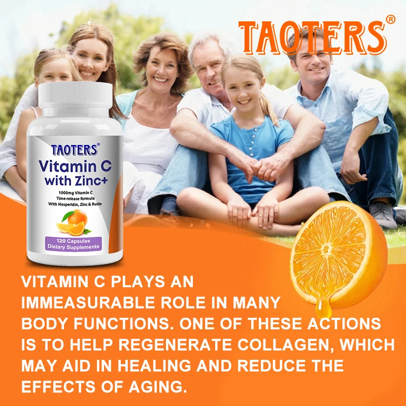 Organic Vitamin C Capsule 1000 Mg, Contains Hesperidin, Zinc and Rutin, Strengthens Immunity, Anti-oxidation, Beauty and Health - Image 6