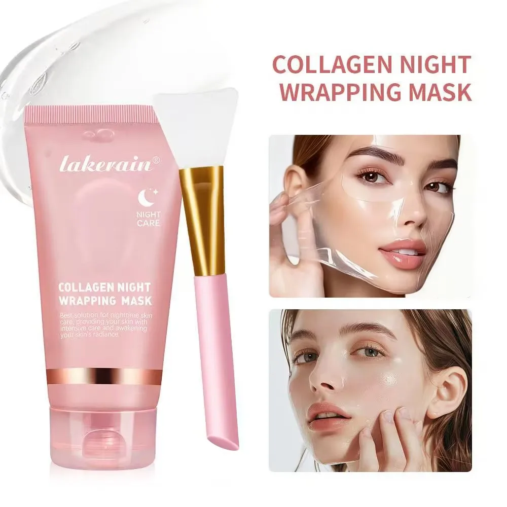 Overnight Wrapping Peel Off Facial Mask Set Hydrolyzed Collagen Night Wrapping Mask Deeply Hydrates Night Care Mask Skin Care