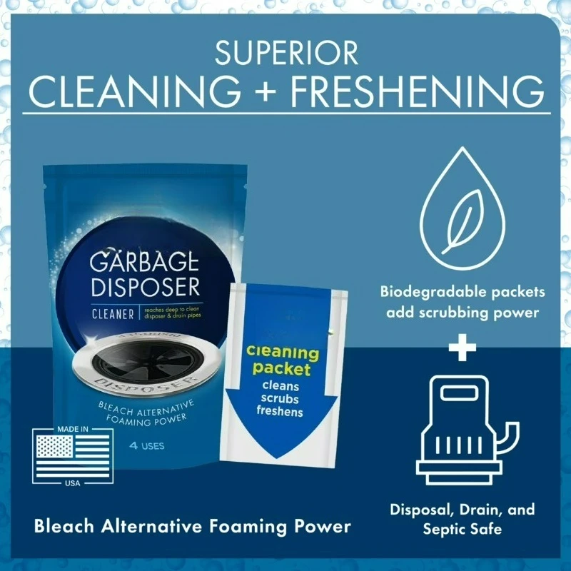Disposer Care Cleaner, Lemon Scent, 4 Packets - Image 3