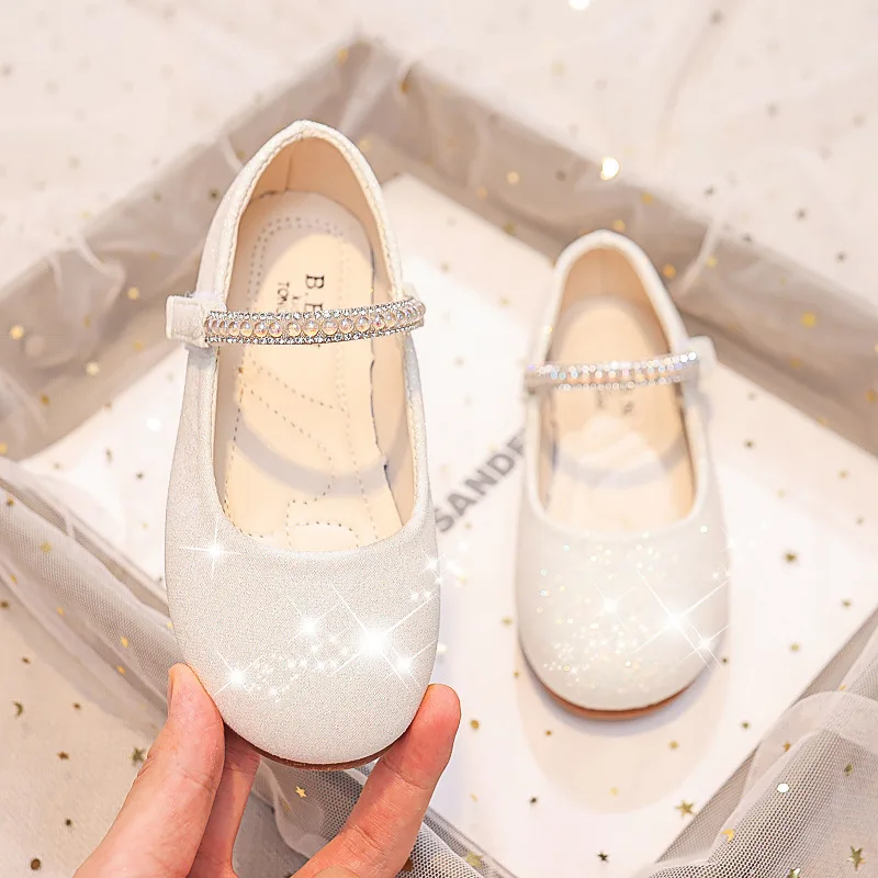 Girls Mary Janes Shoes for Party Wedding Children Princess Shoes Kids Rhinestones Shine Shoes Solid Color Simple Non-slip 2026 - Image 2