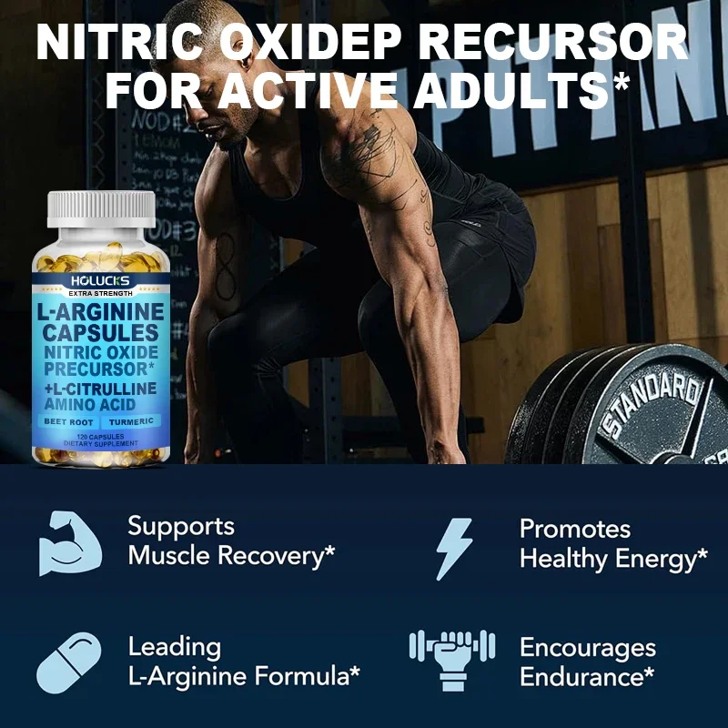 L-Arginine Supplement, with Beet Root & Turmeric, Supports Muscle Growth, Energy, Performance, Recovery & Vitality for Men - Image 5