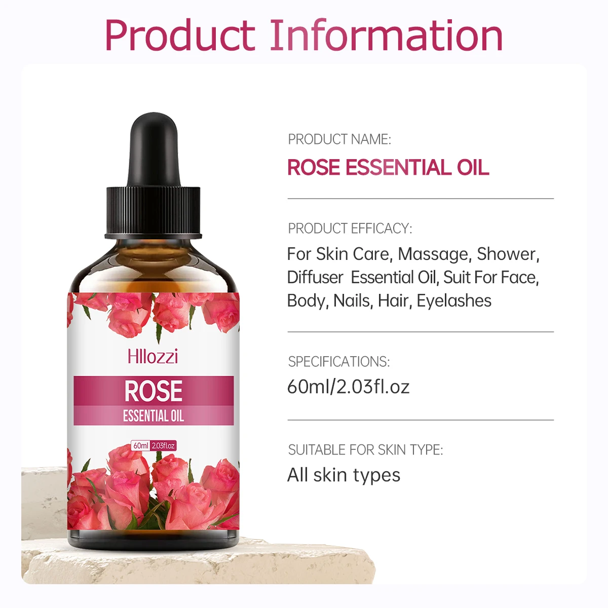 100ml/60ml/30ml rose essential oil skin care fragrance aromatherapy essential oil perfume Massage moisturizing oil - Image 6