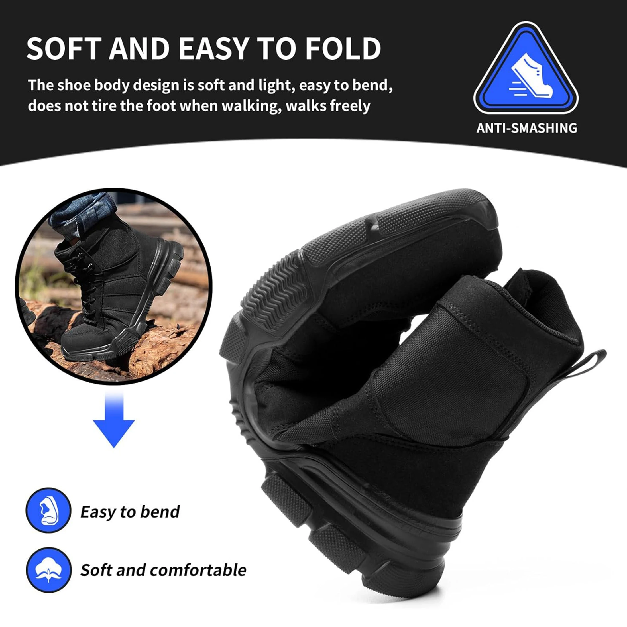 Lightweight Indestructible Steel Toe Safety Work Shoes Puncture Resistant Non Slip Tactical Work Sneakers for Men Women - Image 6