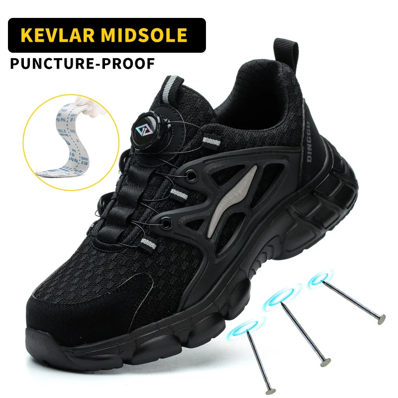 Steel Toe Safety Shoes Men Anti-puncture Work Shoes Breathable Industrial Construction Safety Boots Lightweight Breathable Safety Sneakers Mens Work Shoes Anti-slip Steel Toe Casual Safety Footwear - Image 7
