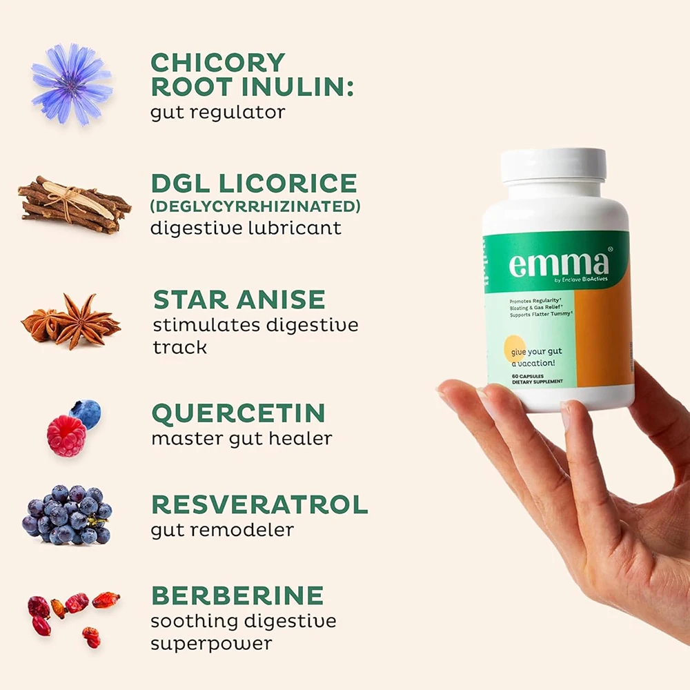 Emma Gut Health Relief Supplement for women and men, Gut and Digestive support capsules for constipation, bloating & gas relief - Image 4