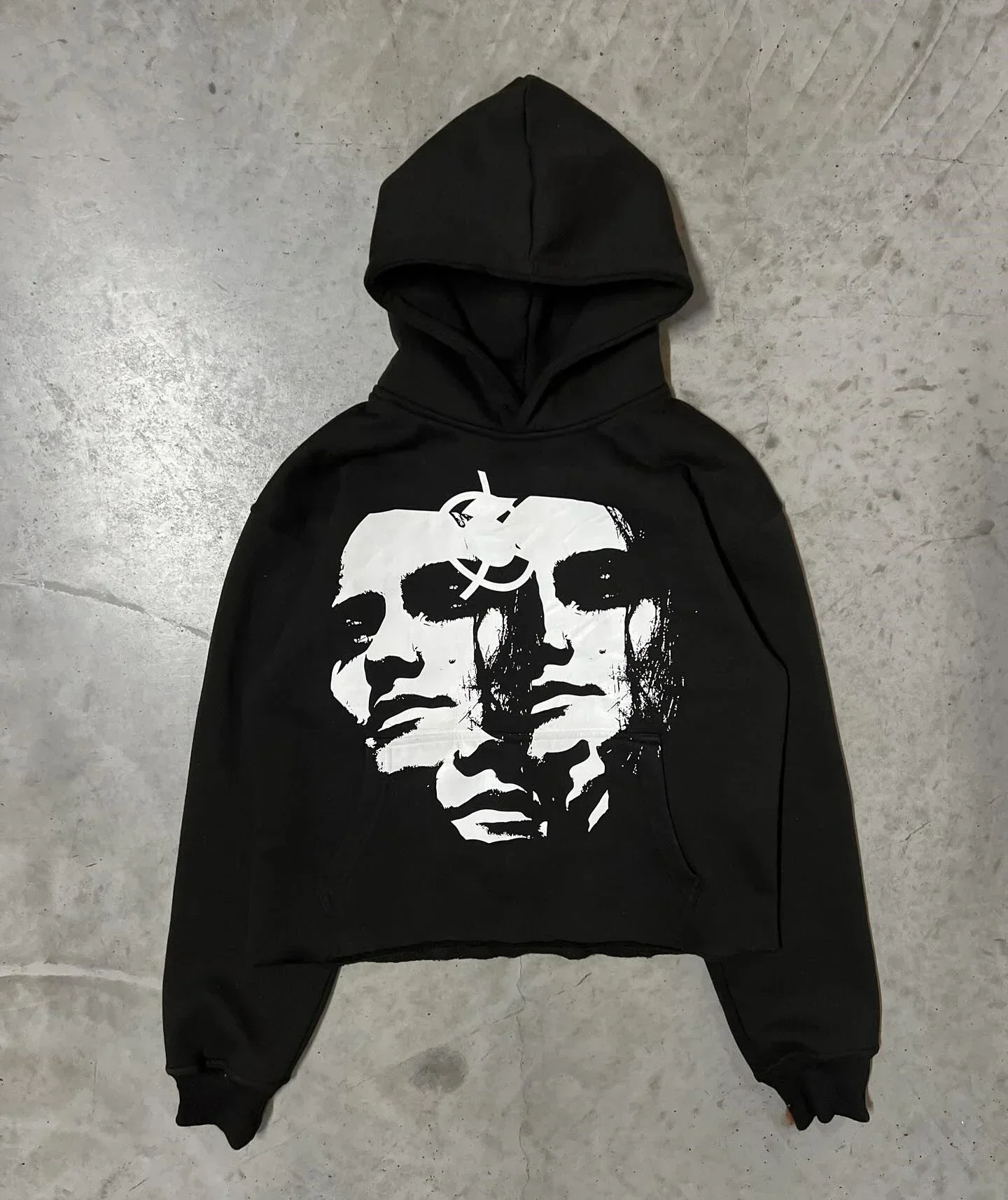 Trendy Retro Street Style Portrait Print Long Sleeved Loose Hoodie for Men and Women, Millennium Gothic Harajuku Style Pullover