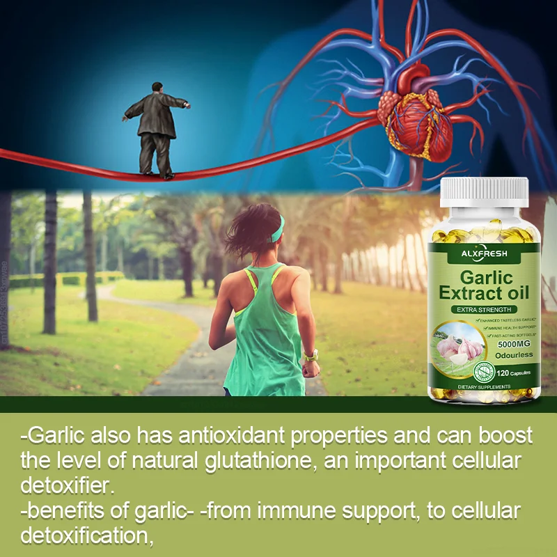 Alxfresh Organic Garlic Extract Capsule for Cardiovascular Health Increase Glutathione Level Cellular Detox Support Immune - Image 3