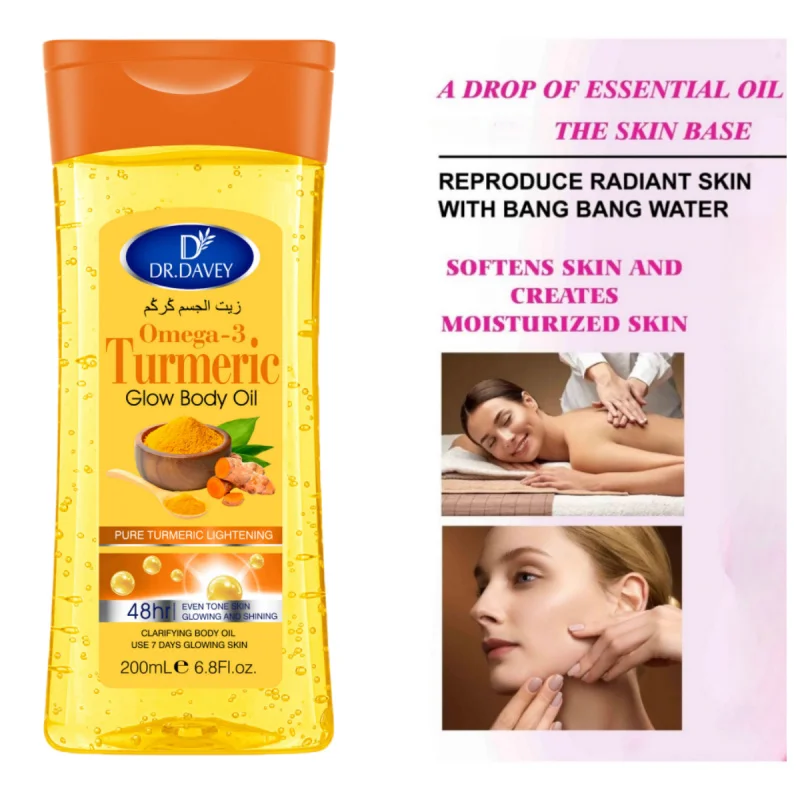 200mlBody OilTurmeric Omega-3 Glow Body Oil Body Oil Skin Care Oil - Image 5