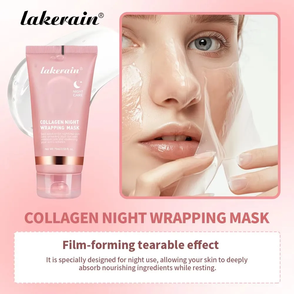 Overnight Wrapping Peel Off Facial Mask Set Hydrolyzed Collagen Night Wrapping Mask Deeply Hydrates Night Care Mask Skin Care - Image 3