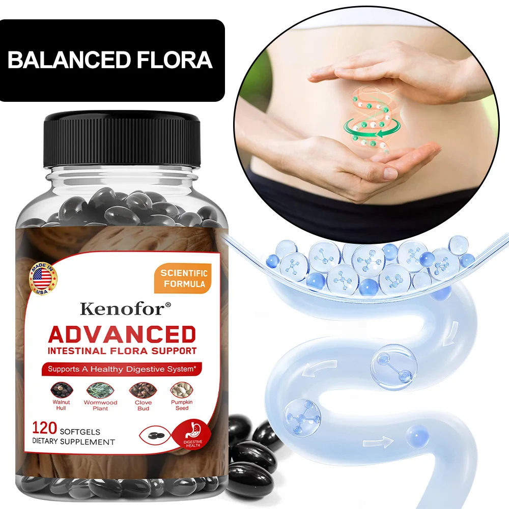 Detox Capsules with Oregano Oil, Green Black Walnut Hull, Garlic, Wormwood - Improves Digestion, Gut, Immune Health, Antioxidant