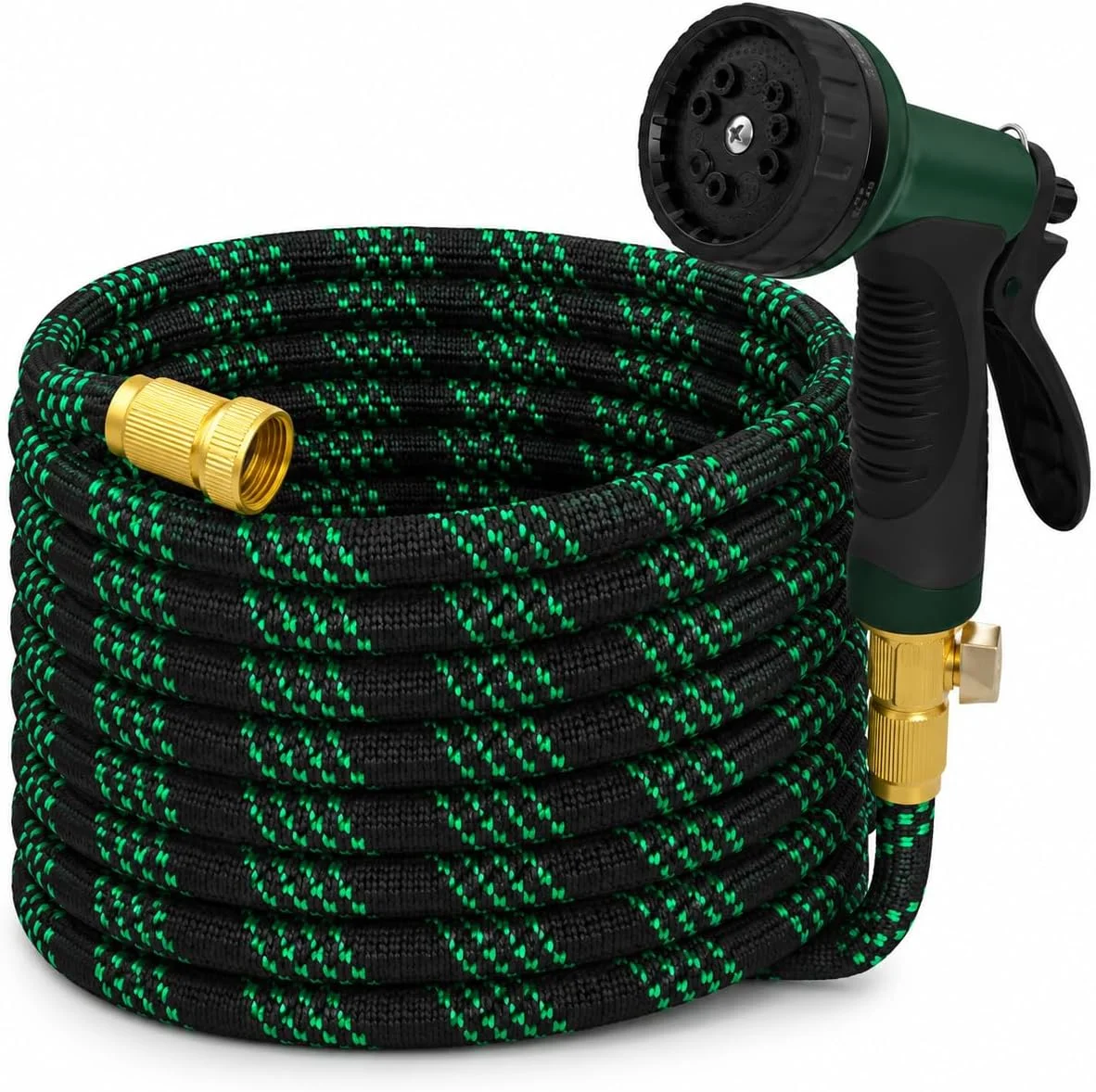 Upgraded Version of 100 Foot Non Retractable Garden Hose, Equipped with 10 Spray Mode Nozzles, lightweight and Flexible, anti Winding, with 3/4 inch Brass Joint, Explosion-Proof and Durable, Suitable for Outdoor Courtyards, Lawns and Car Washes - Image 4