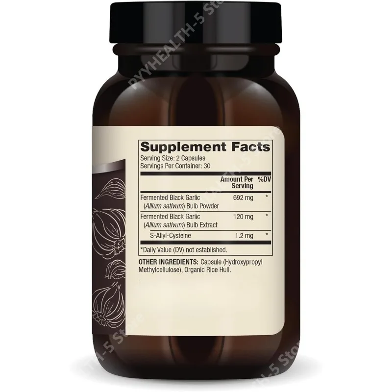 Fermented Black Garlic - Antioxidant Supplement - for Immune, Cellular & Heart Health Support - Includes S-Allyl-Cysteine - Image 3