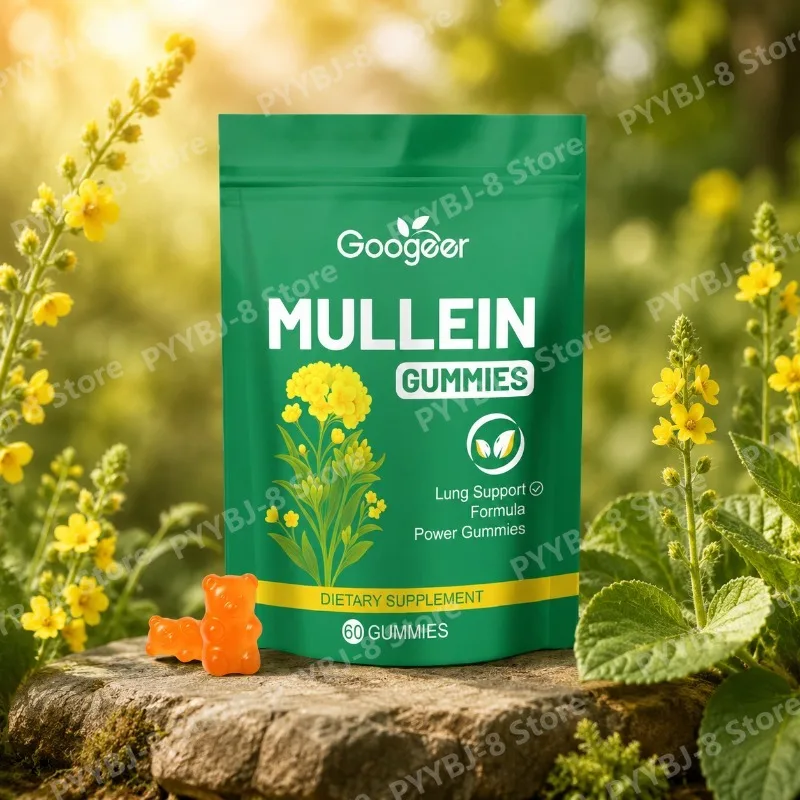 Googeer Mullein Leaf Extract Gummies Clean Lungs and Respiratory Health Support Easy To Absorb 60 Count
