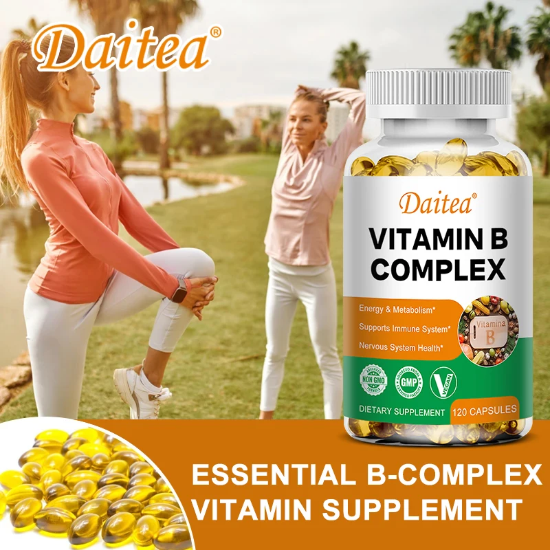 Daitea Compound VitaminB Capsules VB B1 B2 B3 B5 B6 B7 B9 B12 Better Mood Assists Nervous System &Energy Support Supplement - Image 6