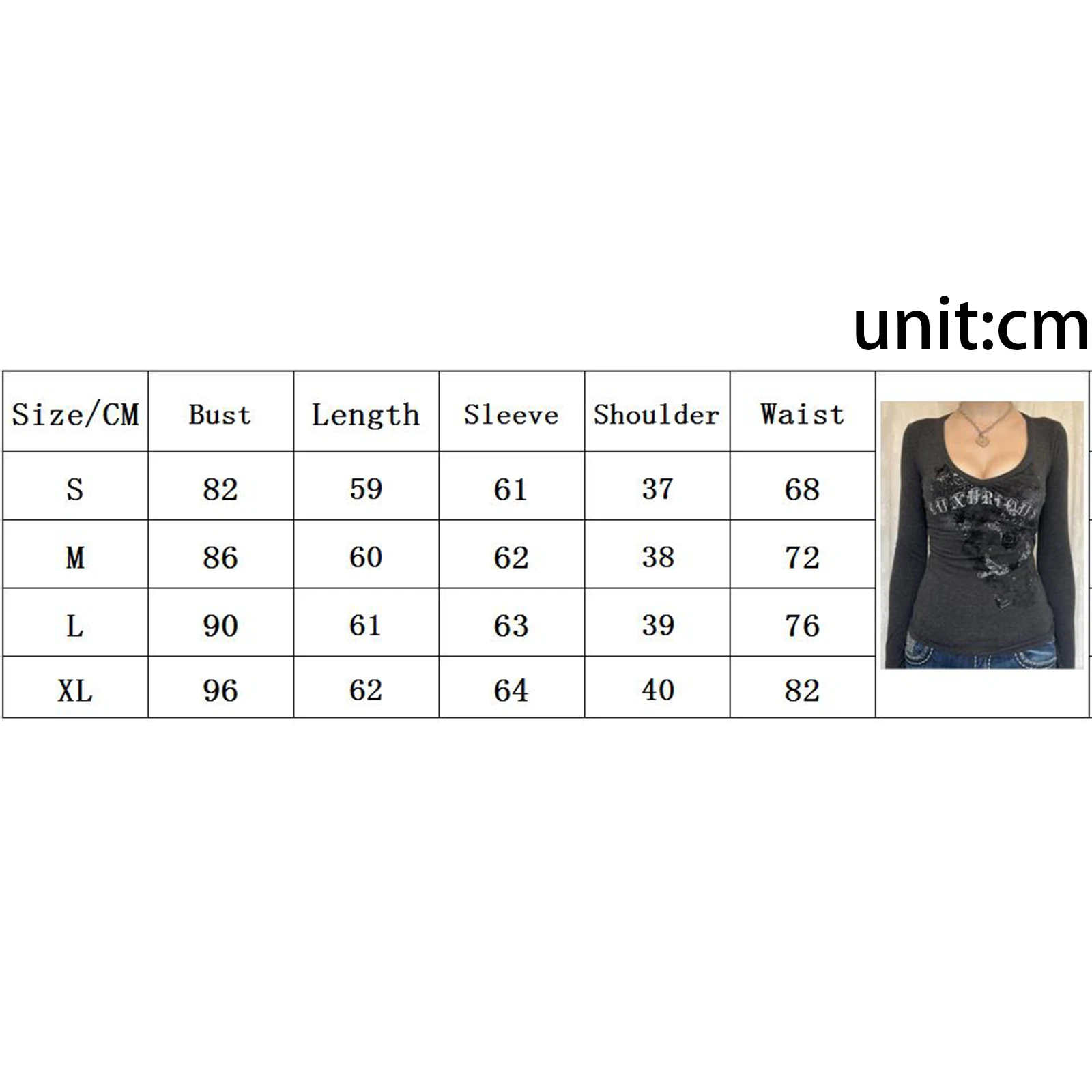 Women Autumn Fairy Grunge T-shirts Tops Y2K Long Sleeve Vintage Graphic Shirts E-Girls Aesthetic Tees Gothic Clothes Streetwear - Image 6