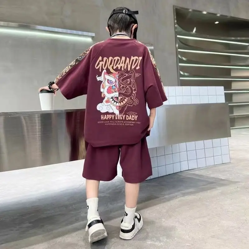 Plus Size Children's Clothing Boys From 4 T-shirts 7 12 Years Baby Summer Clothes Kids Boy Suit 2025 Top Outdoor Korean T-shirt - Image 4