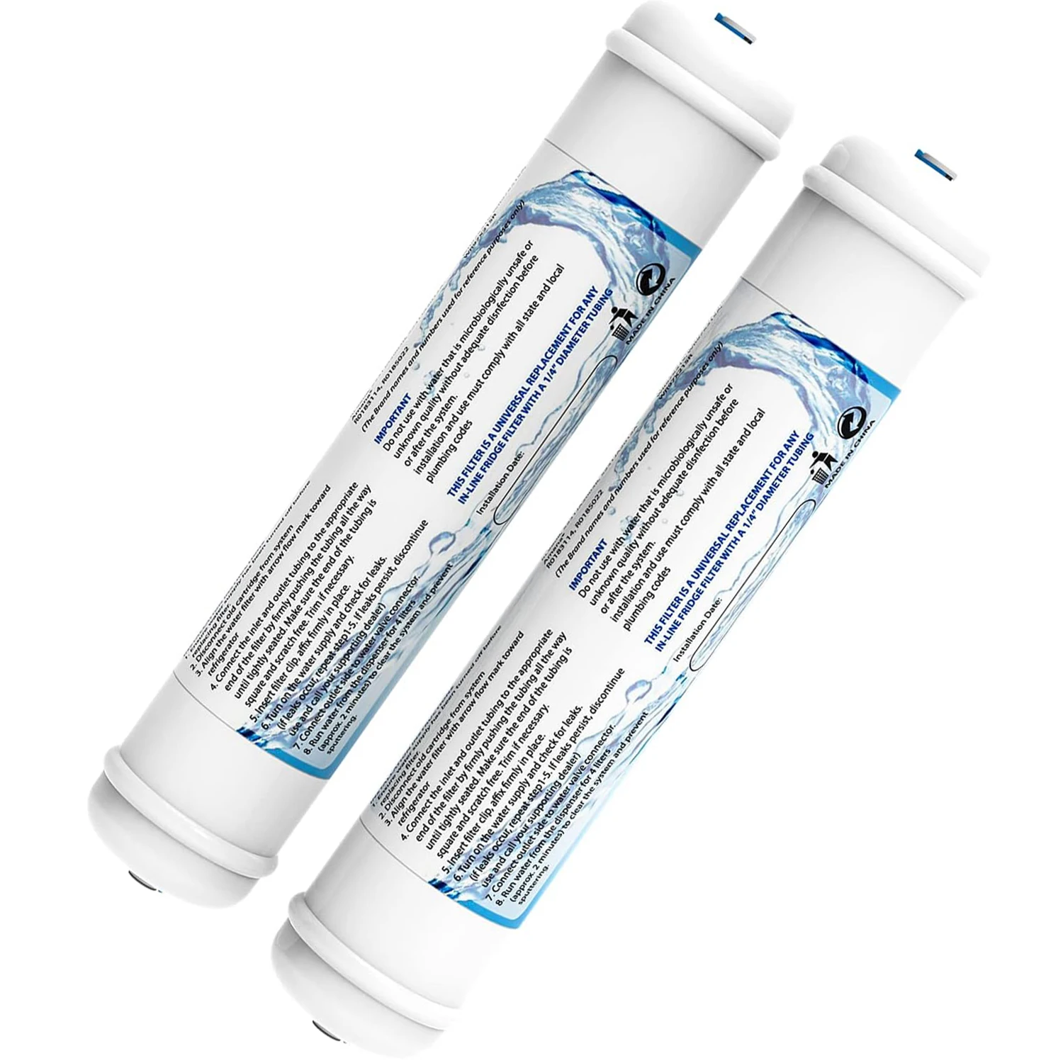 T33 Inline Water Filter,1/4" Quick-Connect Filter Replacement Cartridge In-line Filter for Refrigerator & Ice Maker Ice Maker