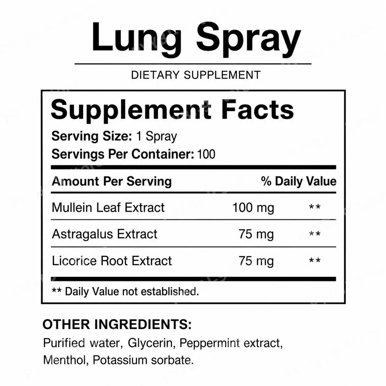 Lung Spray for Smoother Breathing with Mist, Mullein Leaf Extract, Astragalus Extract and Licorice Root Extract, 100 ML - Image 5