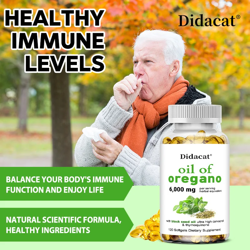 Oregano Oil Softgels Capsules - Contains Black Seed Oil, Promotes Digestion & Intestinal Health, Antioxidant, Improve Immunity H - Image 5