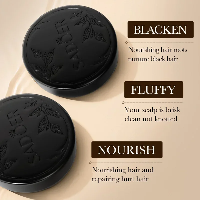 100g Polygonum Multiflorum Shampoo Soap Bar Repair Gray Essence To Shampoo Color Soap He Shou White To Black Hair Handmade Soaps - Image 2