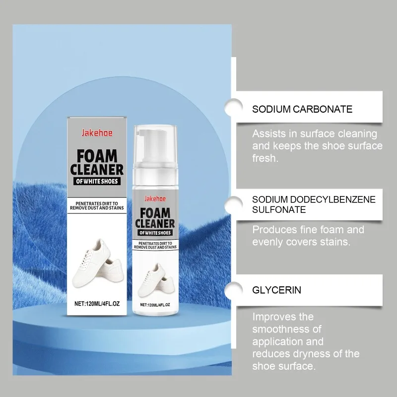 Foam Cleaner for White Shoes, Mild Portable Cleaner To Remove Yellow Stains and Dirt From White Shoes - Image 4