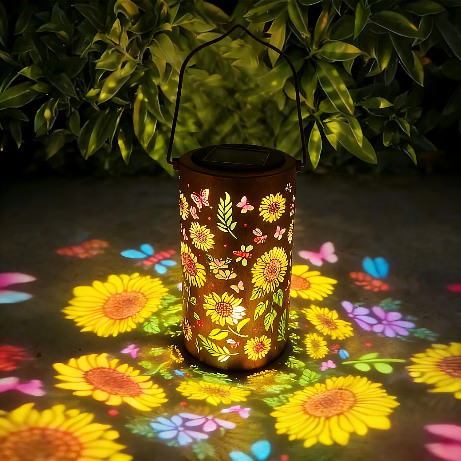 New Solar Sunflower Lantern, IP65 Waterproof Iron Garden Decoration, Upgraded Painted Butterfly Lantern, Spotlight, Light Sensor Lamp, Mother's Day Gift for Female Mothers And Grandmothers. Suitable for Patio, Patio, Backyard, Porch Decoration. - Image 4