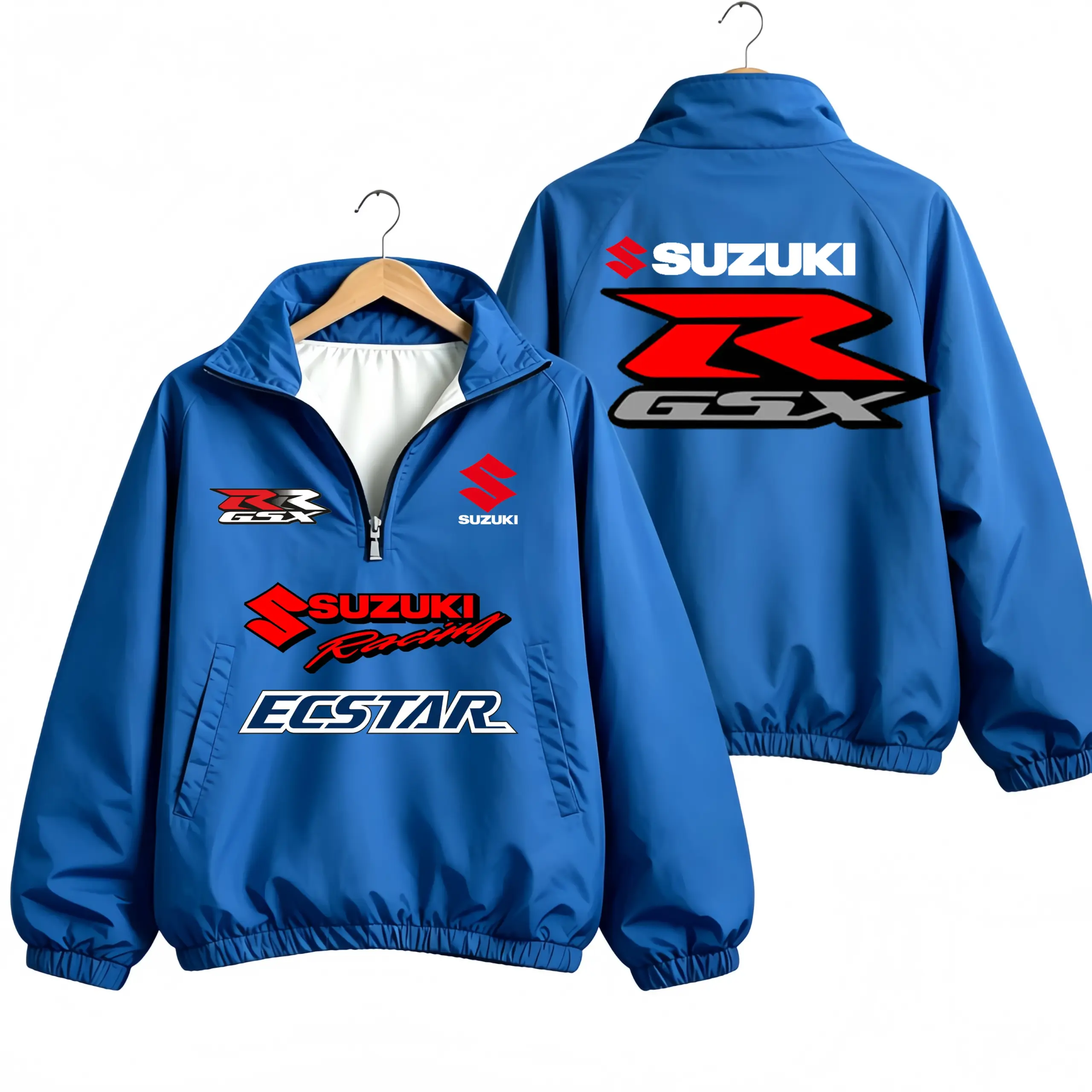 Men Women SUZUKI GSX‑R Racing Half Zip Jacket Windbreaker Motorcycle Sport Multi Color Casual Oversized Windproof Outer Coats - Image 5