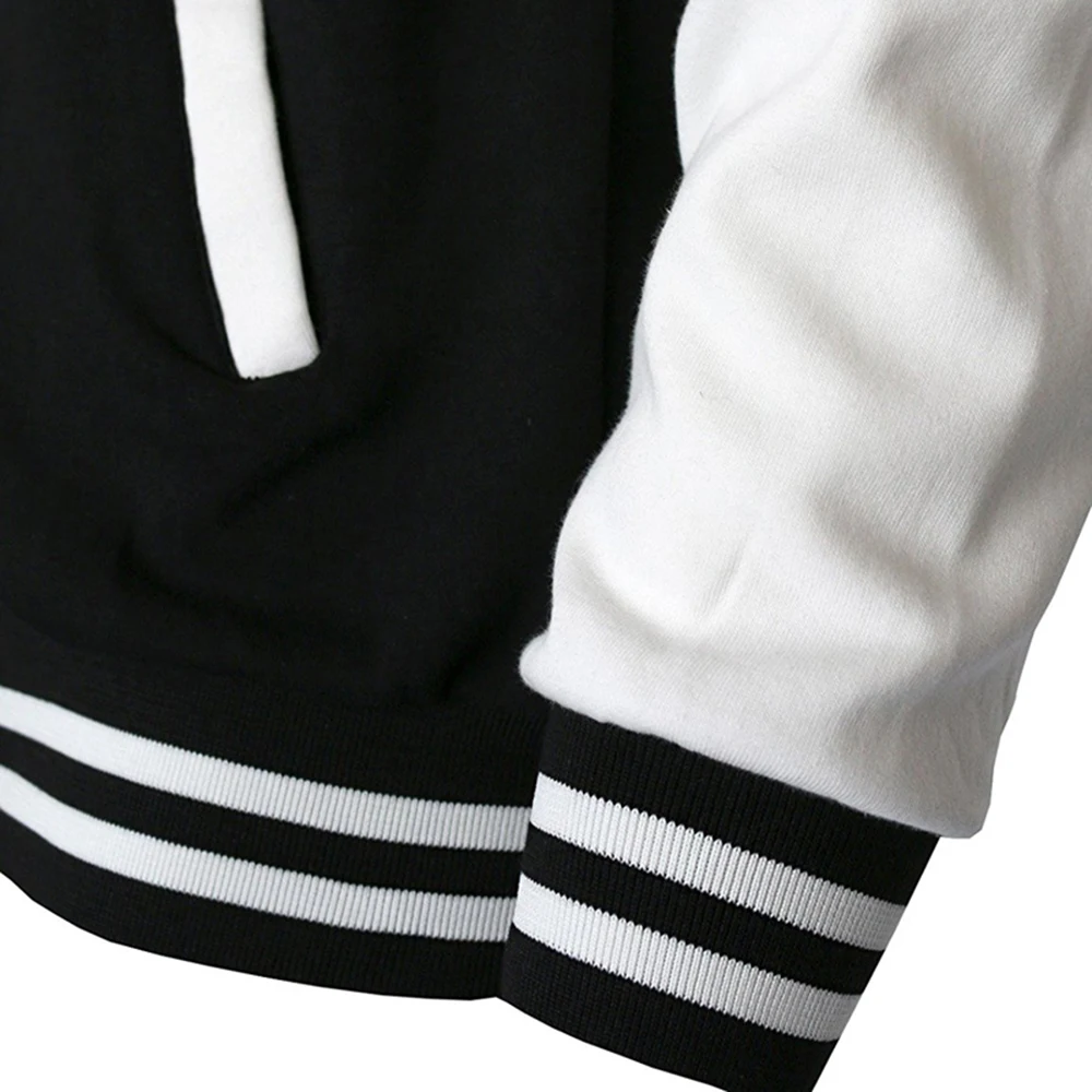 Black White Color Jacket S-5XL Loose Oversized Clothes Casual Men Women Baseball Clothes Couple Street Coat Warm Fleece Jackets - Image 5