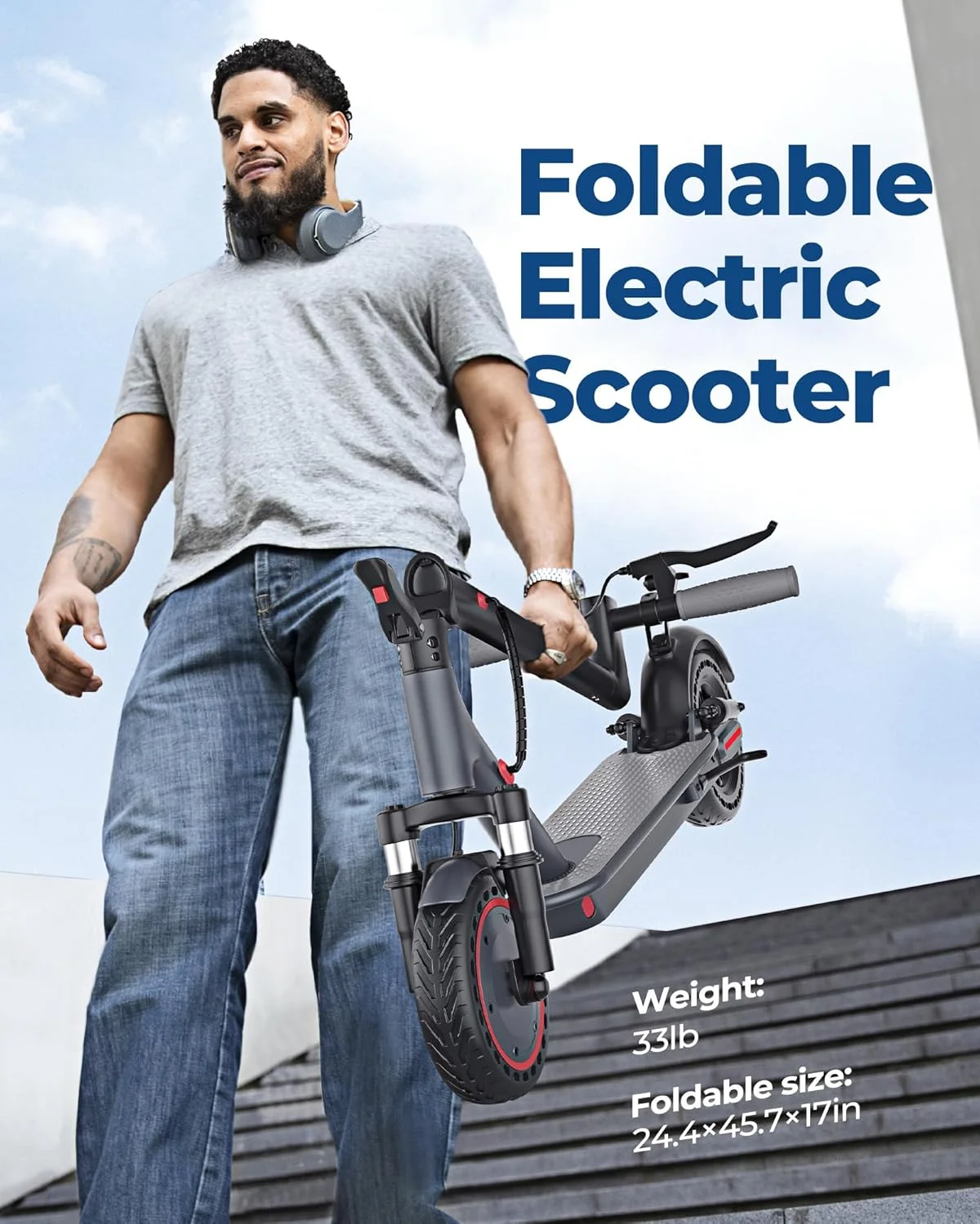 AOVOPRO AP07 Electric Scooter 10.5Ah 19mph APP Smart Control Scooter 8.5inch 23miles Max Range Double shock absorption for Adult - Image 2