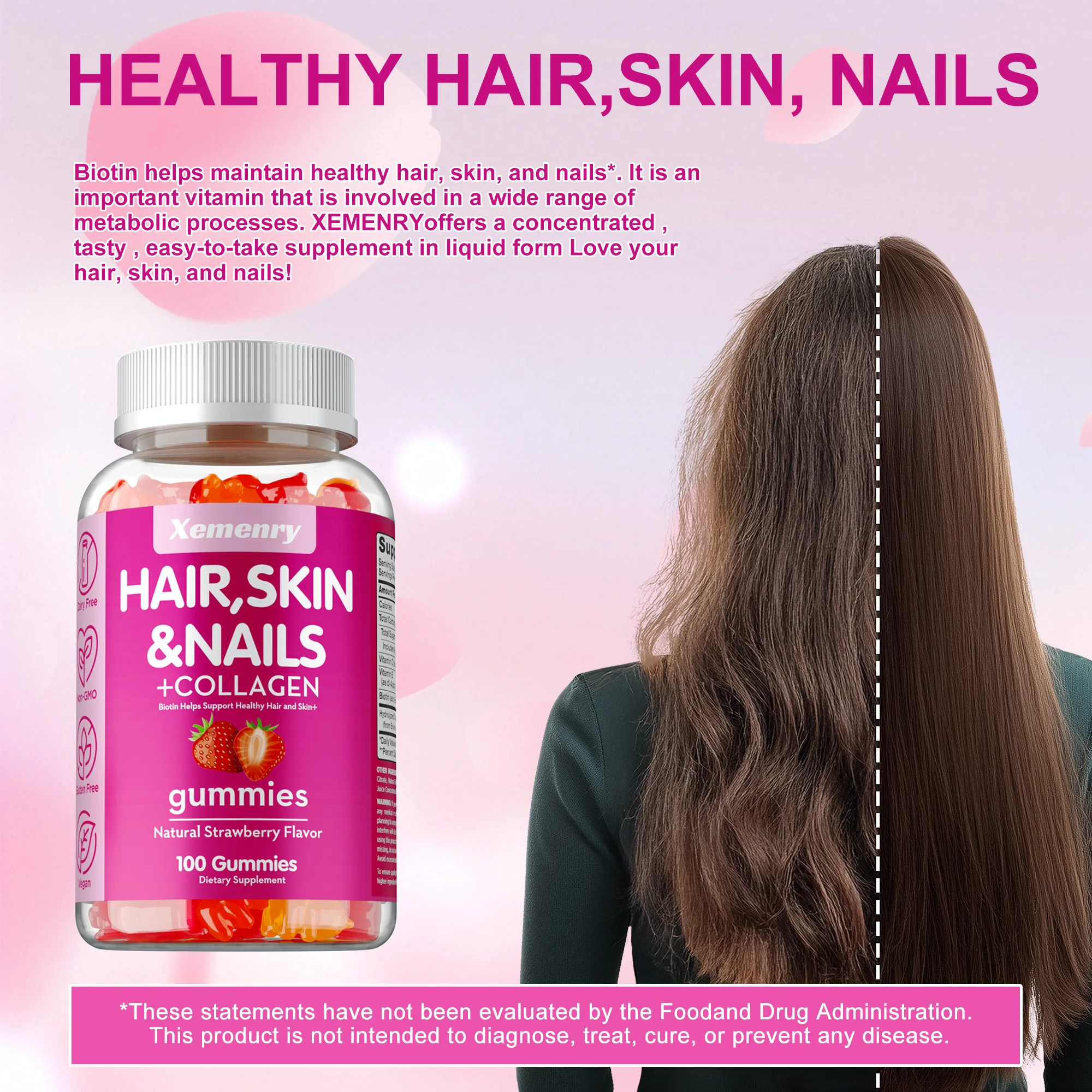 High Potency Biotin Gummies - for Healthy Hair, Skin & Nails, Hair Vitamins for Men & Women | Gluten Free - Image 4