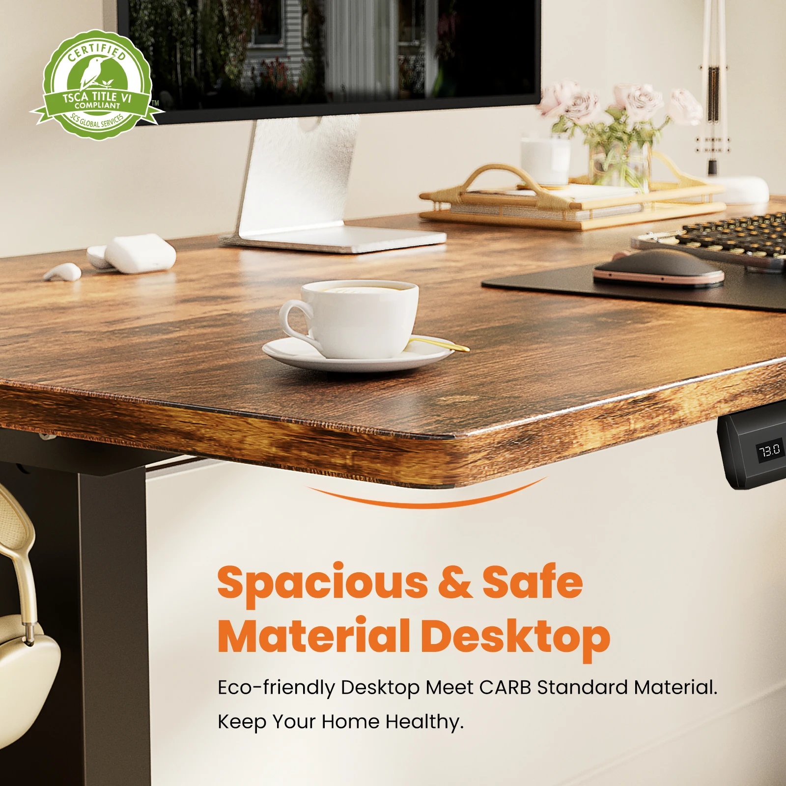 JHK Electric Adjustable Height Standing Computer Desk Ergonomic Sit Stand Up Down Computer Table Workstation For Home Office - Image 3