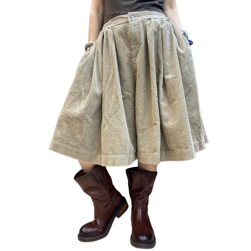 Casual Loose Wide-Leg Pants Women Plus Size Elastic Waist Versatile Slimming Mid-Length Pants XY584 - Image 6
