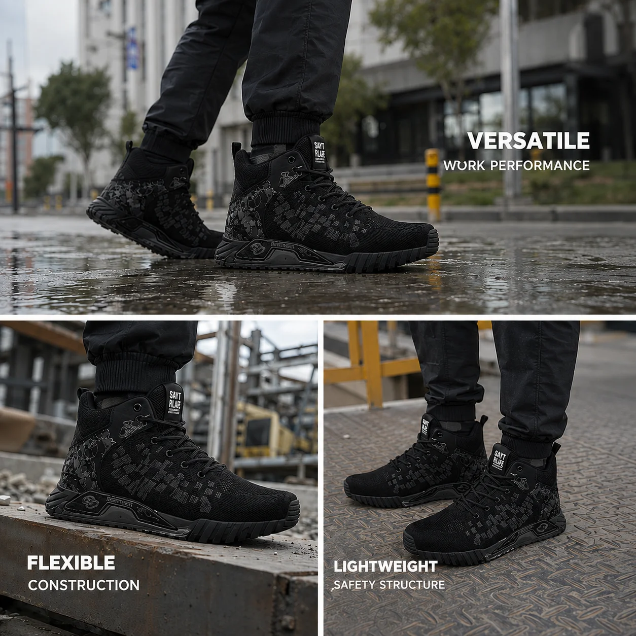 Wear Resistant Durable Steel Toe Work Shoes for Men Women Impact Resistant Steel Toe Cap Lightweight Comfortable Industrial Safety Sneakers All Seasons Construction Footwear Full Sizes Available Perfect Father’s Day Gift for Hard Workers - Image 8