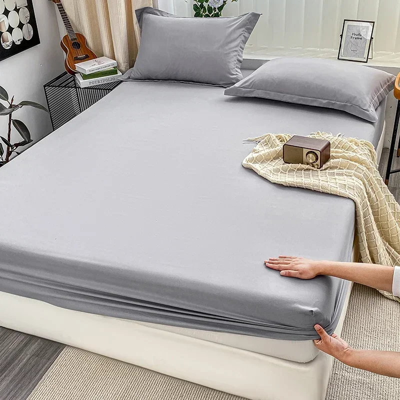 Premium Solid Color Brushed Fitted Sheet,Ultra-Soft Sateen Weave for Cozy Nights - Hypoallergenic and Easy Care Bedding - Image 2