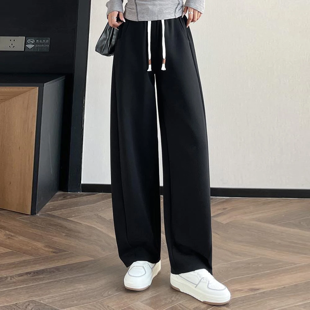 European style dark gray banana pants for women's autumn new high-end cotton fashion plus size loose casual sickle shaped pants - Image 2