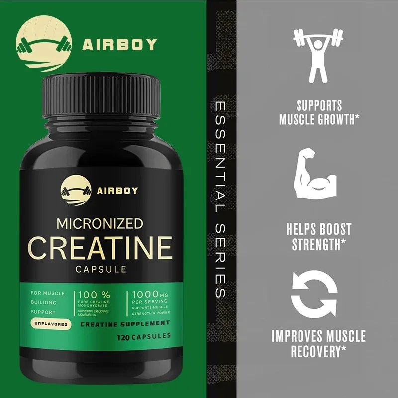Creatine Monohydrate Capsules - Strength, Muscle, Performance Supplement for Men and Women, Non-GMO and Gluten-Free - Image 4