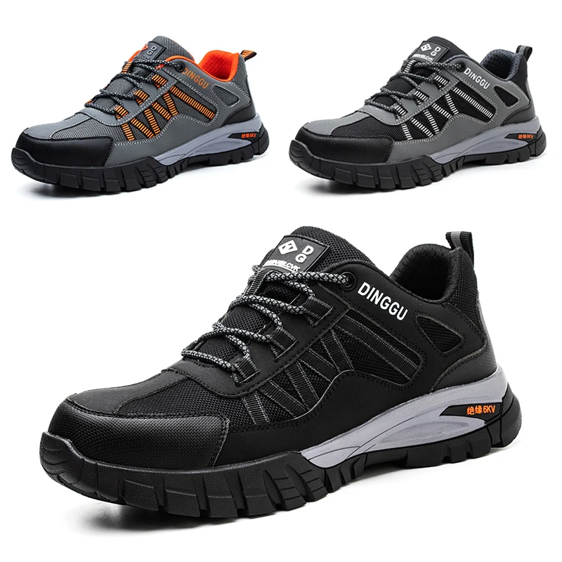 Safety Work Boots Steel Toe Anti-smash Anti-puncture Indestructible Work Shoes for Men Women, Lightweight Breathable Non-slip Wear Resistant Rubber Sole Industrial Construction Protective Footwear, Shock Absorbing Comfort Insole Waterproof Oil Resistant S - Image 5