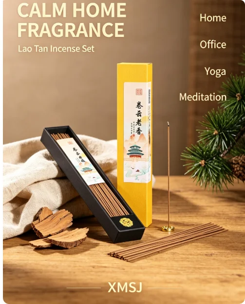Trending Lao Tan Incense Set,Natural Sandalwood Agarwood Sticks 20g About 95 Sticks Warm Woody Scent for Home Meditation Yoga - Image 5