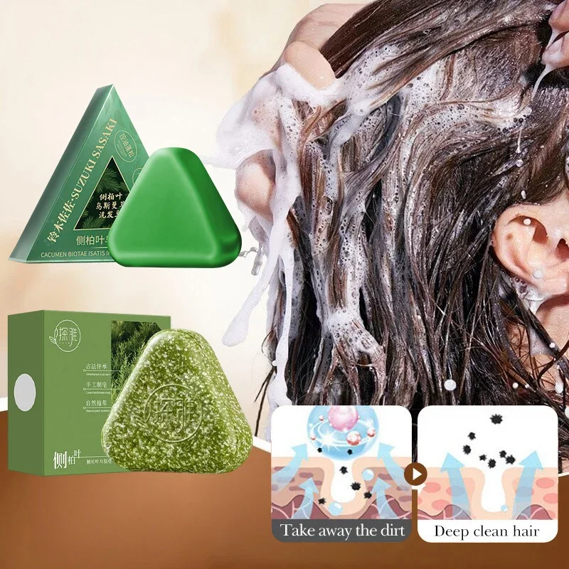 Herbal Shampoo Soap Bar With Usman Grass Handmade Natural Hair Nourishing Soap Oil Control Refreshing Fluffy Soothing Hair Care - Image 6