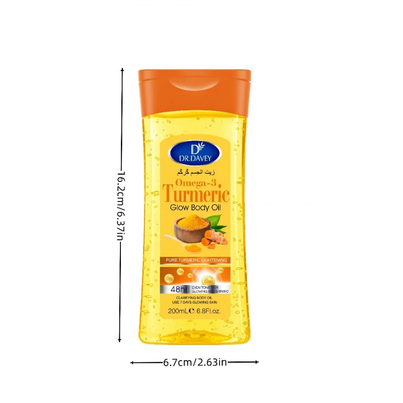 200mlBody OilTurmeric Omega-3 Glow Body Oil Body Oil Skin Care Oil - Image 4