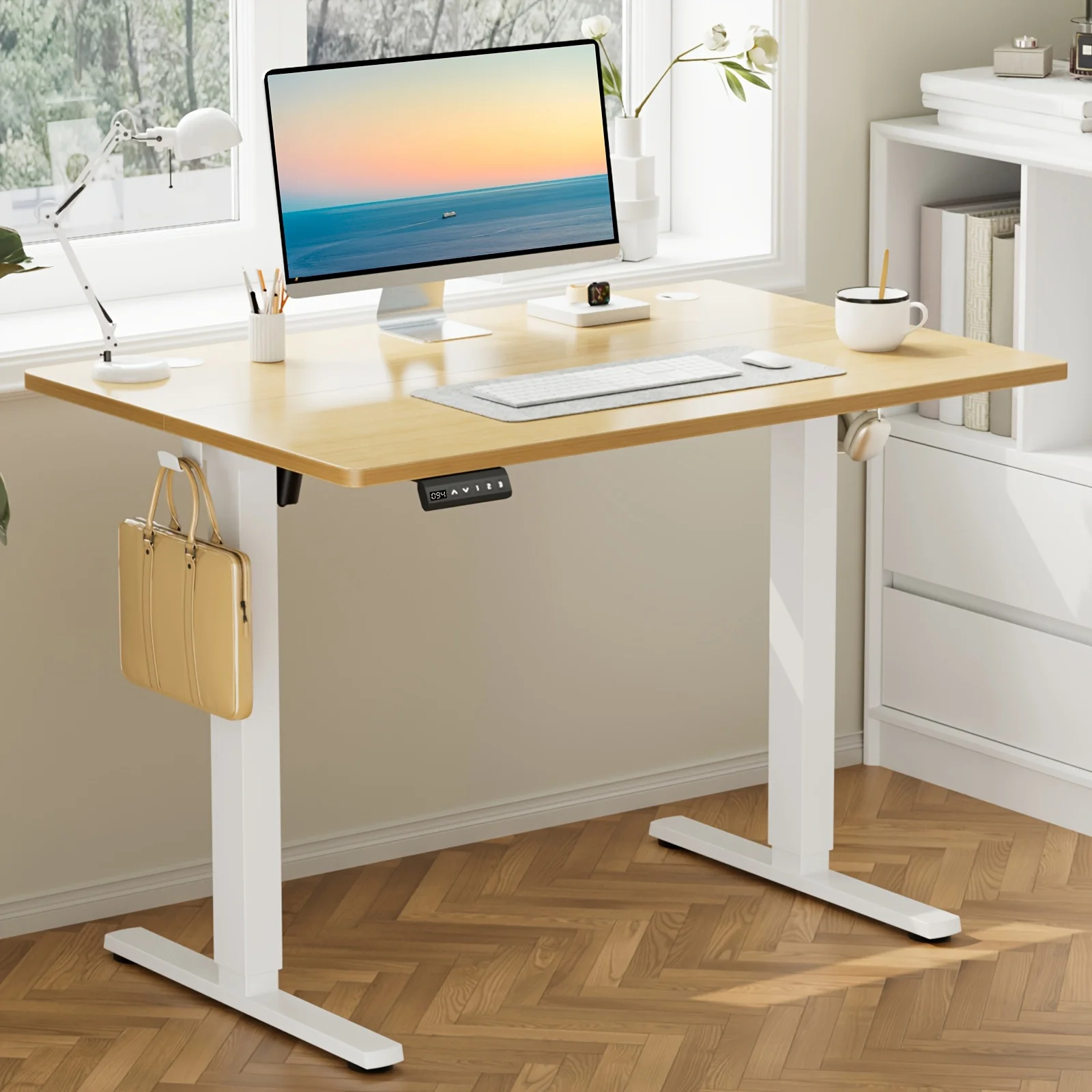 Standing Desk, Adjustable Height Electric Sit-Stand Computer Table, 40×24, 48×24, 55×24, 63×24 Inch Ergonomic Rising Desk - Image 6