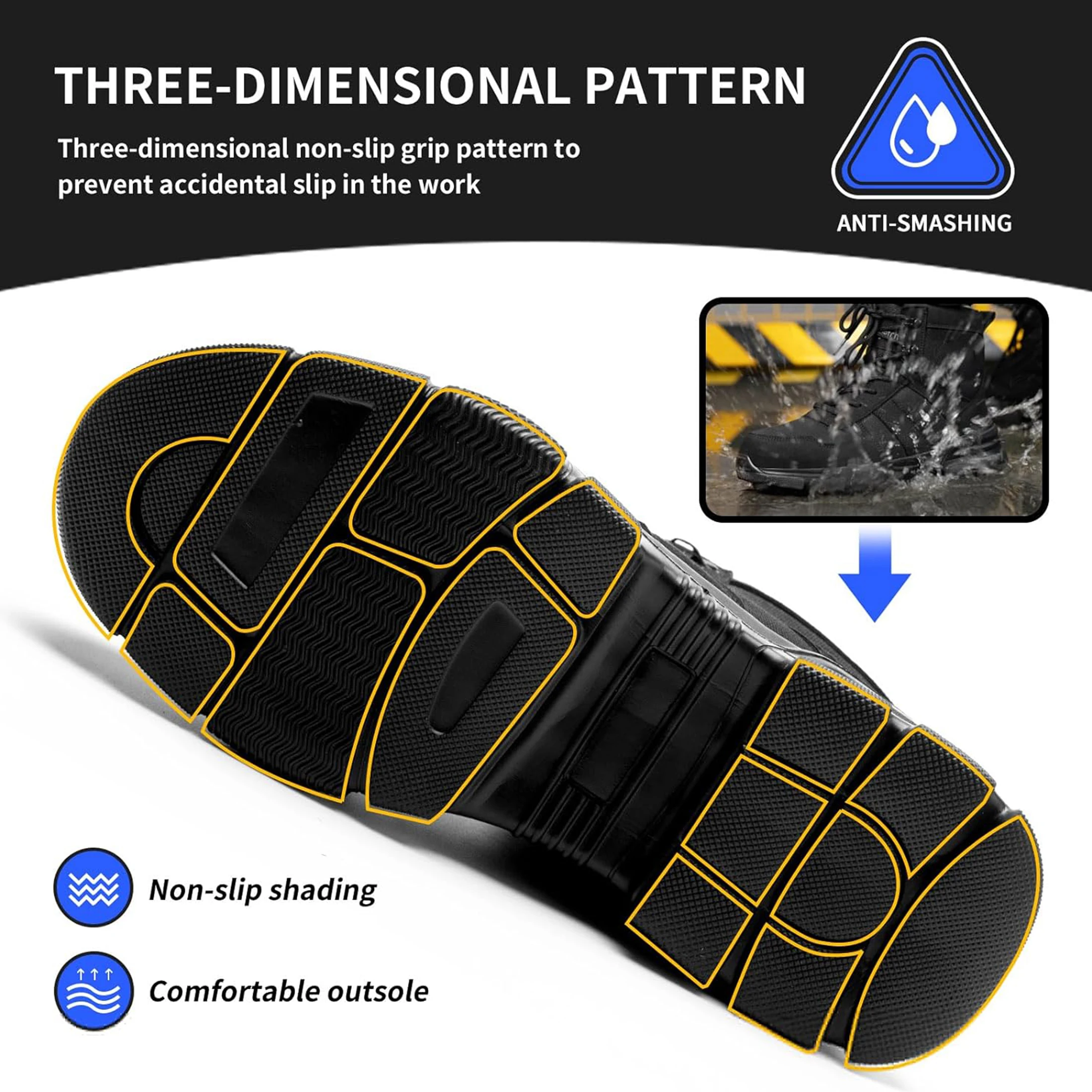 Lightweight Indestructible Steel Toe Safety Work Shoes Puncture Resistant Non Slip Tactical Work Sneakers for Men Women - Image 5