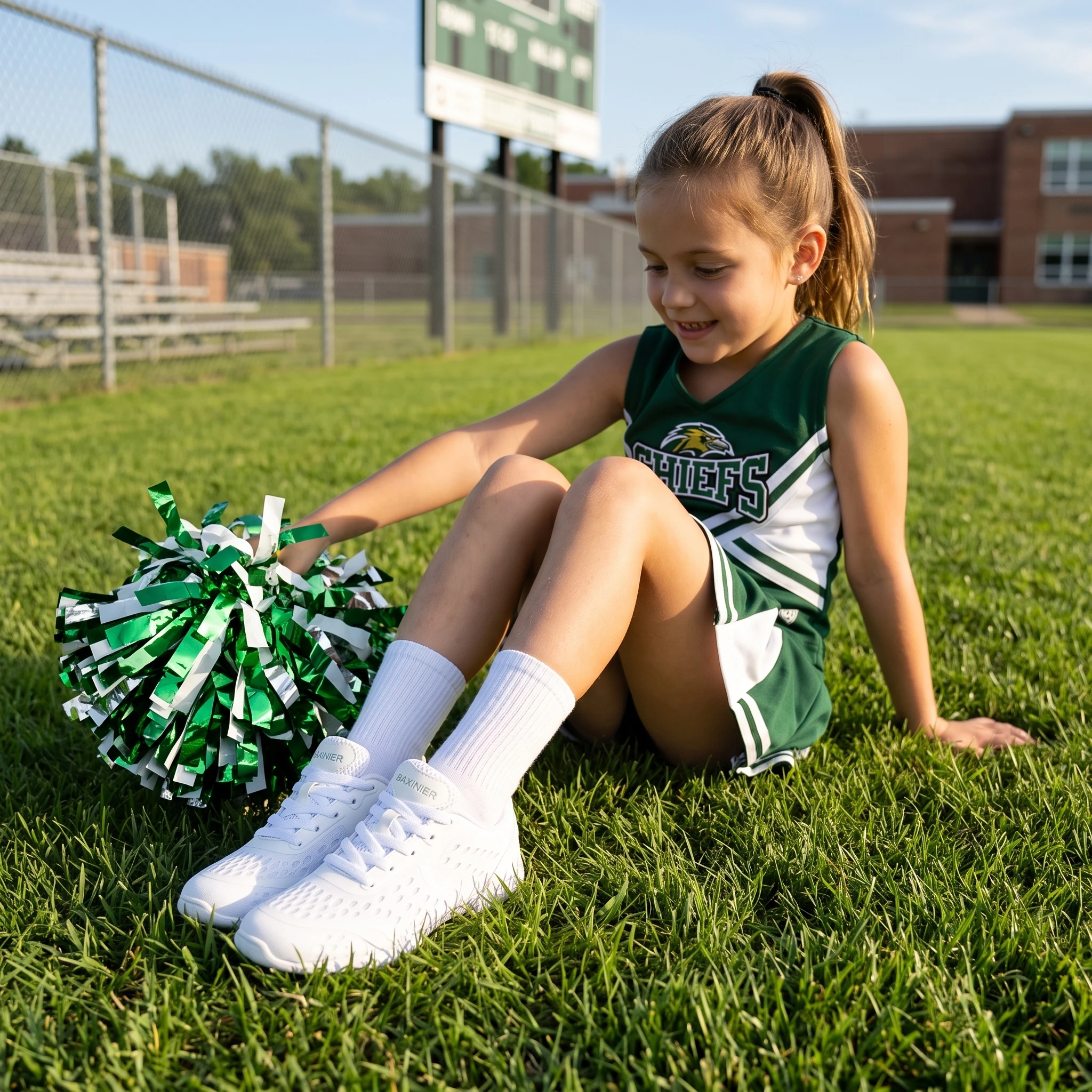 BAXINIER White Cheerleading Shoes Youth Kids Girls Women Lightweight Breathable Mesh Flexible Cheer Dance Shoes Gymnastics Aerobics Athletic Practice Performance Team Stunt Sneakers - Image 5