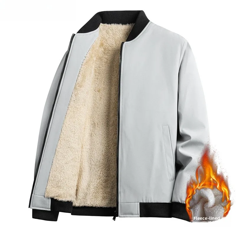 Lamb Velvet Jacket Winter Warm Baseball Collar Jacket Men'S 2025 New Fashion Casual Jacket Jackets Trench Coat Fishing Hoodies
