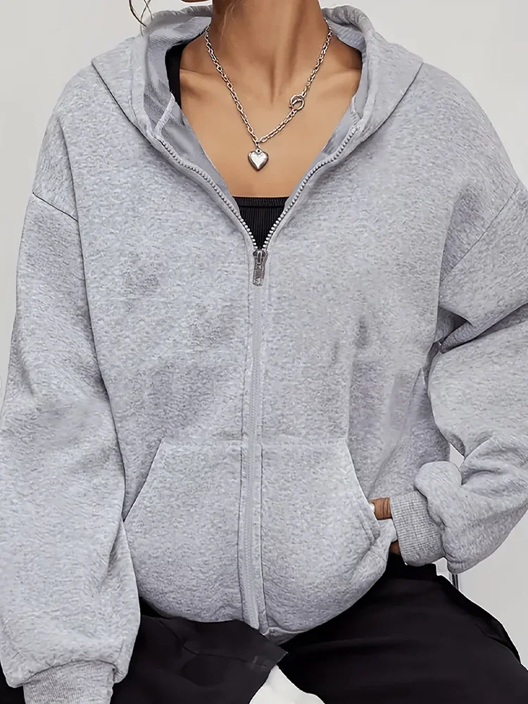 Women's Jacket Tracksuit Casual Zipper Hooded Sweatshirts Coat Outdoors Sports Jogging Clothing Autumn Winter Fashion Outer Wear