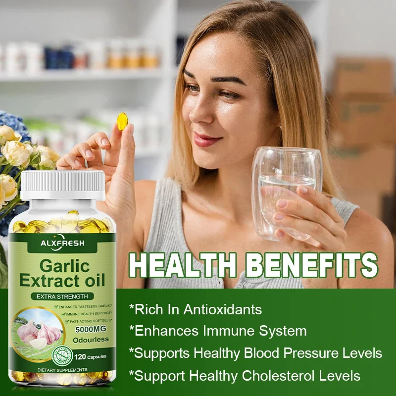 Alxfresh Organic Garlic Extract Capsule for Cardiovascular Health Increase Glutathione Level Cellular Detox Support Immune - Image 5