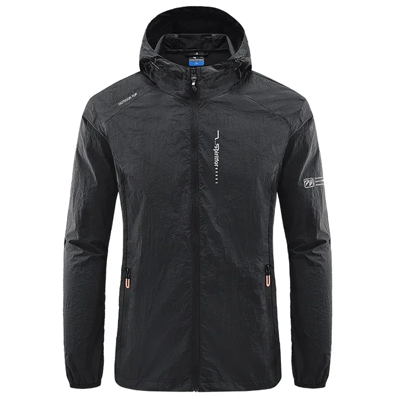 UPF50+ Summer Outdoor Quick Dry Sun-Protective Thin Jacket Men Hiking Fishing Cycling Hooded Gym Sport Ultra Light Windbreaker - Image 3