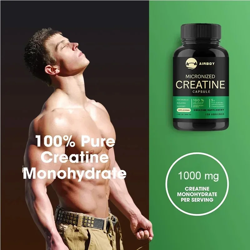 Creatine Monohydrate Capsules - Strength, Muscle, Performance Supplement for Men and Women, Non-GMO and Gluten-Free - Image 5