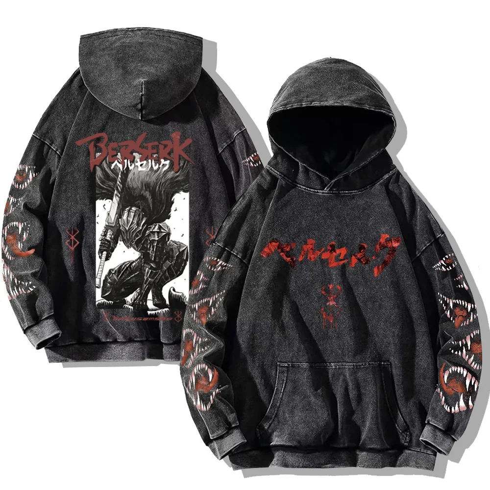 Gothic Vintage Washed Hoodies Teeth Funny Printed Sweatshirts Harajuku Retro Long Sleeve Pullover Men Women Y2k Oversized Hoodie - Image 6
